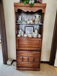 lot 120 image: Wall Cabinet with Secretary - Items on Shelf not included