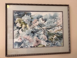 lot 63 image: Water Color Floral Painting Measuring 37x29.5