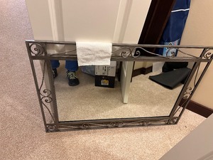 lot 100 image: Heavy Metal Decorative Mirror Measuring 36x24