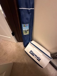 lot 107 image: Folding Captains Chair and Playmate Igloo Cooler