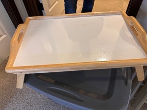 lot 138 image: Folding Large Bamboo Serving  BreakfastDinner Lap Tray