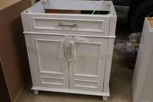 lot 212 image: Hampton Bay Vanity Cabinet 2-door1-drawer 29x21-12x33-12 (New)