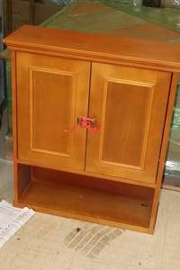 lot 247 image: Wood Cabinet 2-door1-shelf 23-12x8x27-12