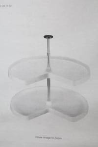lot 252 image: Rev-A-Shelf 10.5-Qt Value Line Kidney Shaped Lazy Susan Set 28x28x31