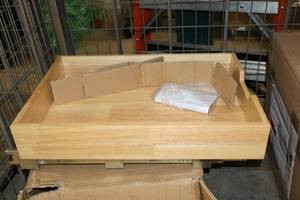lot 259 image: Wood Pull-Out Cabinet Organizer Drawer 14-12x21x3-12