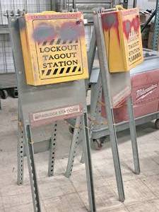 lot 531 image: Lot of (2) Lock-Out Tagout Station Box Stands