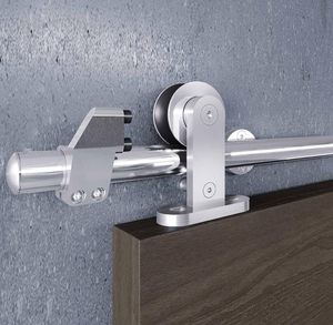 lot 120 image: EaseLife 6.6 FT Top Mount Stainless Steel Sliding Barn Door Hardware, Track Kit for 3640 Wide Single Door