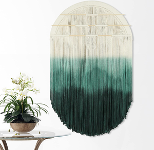 lot 121 image: Large Macrame Wall Hanging, Boho Dip Dyed Macrame Wall Decor