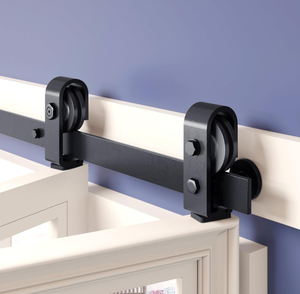 lot 248 image: 40 Bi-Fold Sliding Barn Door Hardware Track Kit for Two 18 Doors