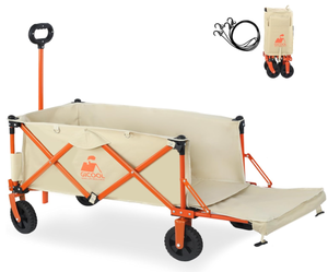 lot 274 image: Collapsible Folding Wagon with Brakes, Heavy Duty Wagon Cart