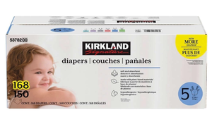 lot 287 image: LOT OF 168 Kirkland Signature Diapers, Size 5