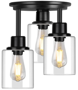 lot 290 image: Semi Flush Mount Ceiling Light, 3-Light Close to Ceiling Light Fixtures
