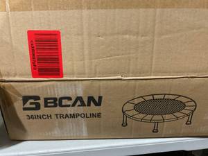 lot 340 image: 36 Mini Folding Ages 2 to 5 Toddler Trampoline with Handle for Kids