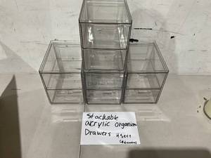 lot 390 image: LOT OF 8 Stackable Acrylic Organizer Drawers
