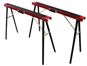 lot 209 image: Portable Folding Sawhorse Heavy Duty 275lb Weight Capacity Each Twin Pack