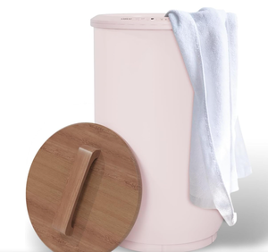 lot 212 image: Large Towel Warmers for Bathroom Bucket Style Towel Warmers with Sandalwood Handle-Pink