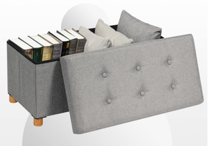lot 308 image: Ottoman with Storage, Grey