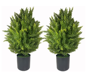 lot 348 image: Gilaree 2PCS Artificial Boxwood Topiaries Trees