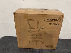 lot 22 image: KERDOM Drafting Office Chair, Ergonomic Standing Desk Chair with Flip-up Armrests