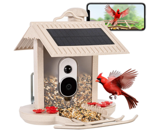 lot 359 image: Gigalumi Smart Bird Feeder with Camera, AI Identify Bird Feeder Camera with Solar Pannel