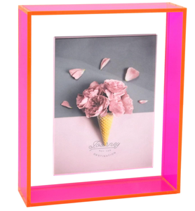 lot 367 image: 11x14 Floating Picture Frame Neon Acrylic , Neon Pink