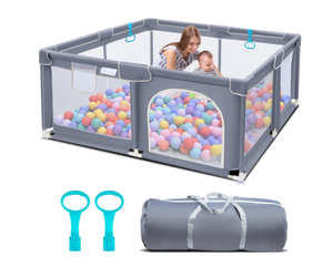 lot 370 image: Baby Playpen, Play Pen for Kids Activity Center, (50 Inch50 Inch, Grey)