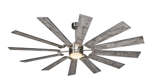 lot 42 image: 72 Inch 12 Blades Indoor Ceiling Fan with Light and Remote, Reversible DC Silent Motor