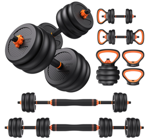 lot 79 image: FEIERDUN Adjustable Dumbbells, 20lbs Free Weight Set with Connector