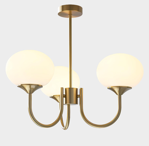 lot 80 image: 3-Light Glass Globe Sputnik Chandelier Height Adjustable