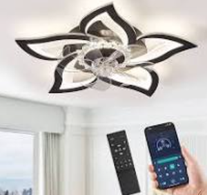 lot 377 image: Lediary Flower Ceiling Fans With Lights