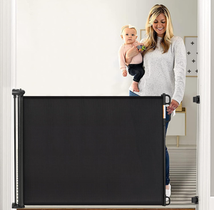 lot 379 image: Retractable Baby Gate, Momcozy Extra Wide Mesh Baby Gates for Stairs