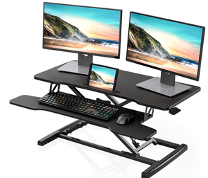 lot 56 image: FITUEYES Height Adjustable Standing Desk 36 Wide Sit to Stand Converter Stand Up Desk Tabletop Workstation