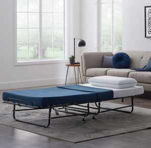 lot 60 image: Lucid Rollaway Folding Guest Bed with 4 Inch Memory Foam Mattress- Rolling Twin