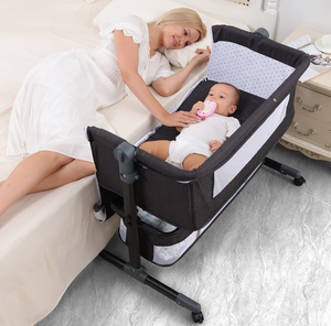 lot 61 image: MMBABY Baby Bassinet Bedside Sleeper Bedside Crib Easy Folding Portable Crib 3 in 1 Travel Baby Bed