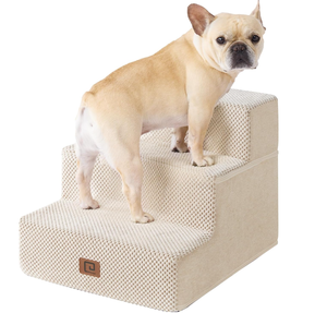 lot 391 image: EHEYCIGA Dog Stairs for Small Dogs, 3-Step Dog Steps for Couch Sofa and Chair