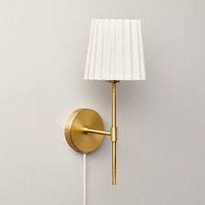 Pleated Shade Wall Sconce BrassOatmeal - Hearth & Hand with Magnolia
