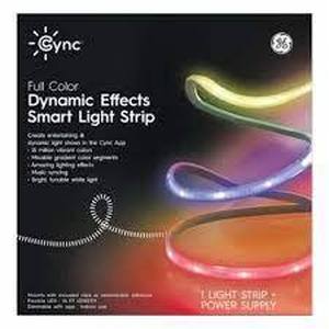 GE - CYNC 16 foot Indoor BluetoothWi-Fi Color Changing Smart LED Light Strip - Full Color