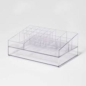 Extra Large Bathroom Plastic Tiered Cosmetic Organizer Clear - Brightroom