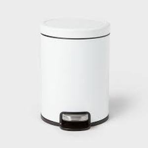 5L Round Step Trash Can - Brightroom-White-Some Scuffs