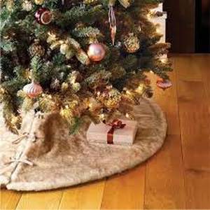 Plush Tree Skirt 48 Cream Ultra Soft Faux Fur - Threshold