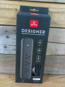 Globe Electric 6 3 Outlet Extension Cord Black