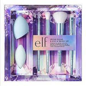 e.l.f. Cosmetics Snow Globe Blend & Brush Gift Set Distressed Package