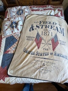 Americana Style Queen Quilt and Shams with Field and Stream fleece throw