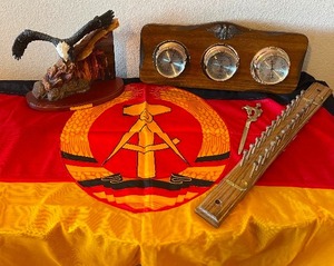 East German flag, Eagle decor, Barometer, brass Dragon letter opener