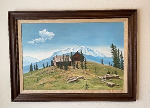 CabinMountain Scene Oil on Canvas