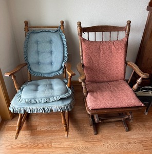 Two Rocking Chairs- one is a glider rocker