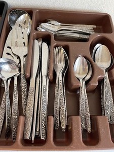 Vintage Flatware -two similar patterns Pageant Harvest and Wm Rogers Floral Boquet