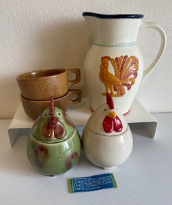 Rooster Decorative Pitcher and Chicken fruit fly traps
