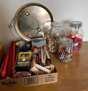 Crafting Lot - candles, jewelry, wine corks