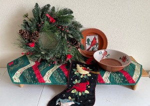 Christmas Cardinal Decor Lot 5 pc